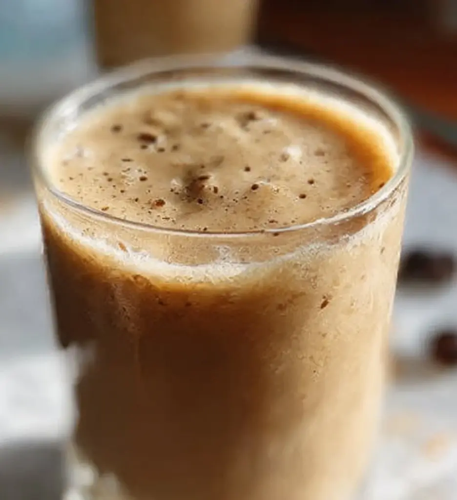 Healthy breakfast smoothie with coffee, perfect for morning energy boost