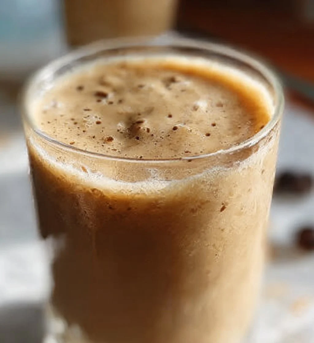 Healthy breakfast smoothie with coffee, perfect for morning energy boost