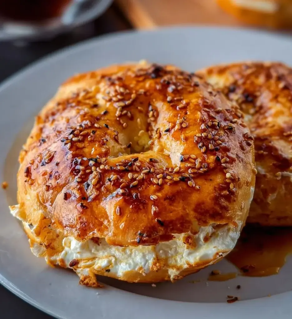 High-protein cottage cheese bagel topped with fresh ingredients