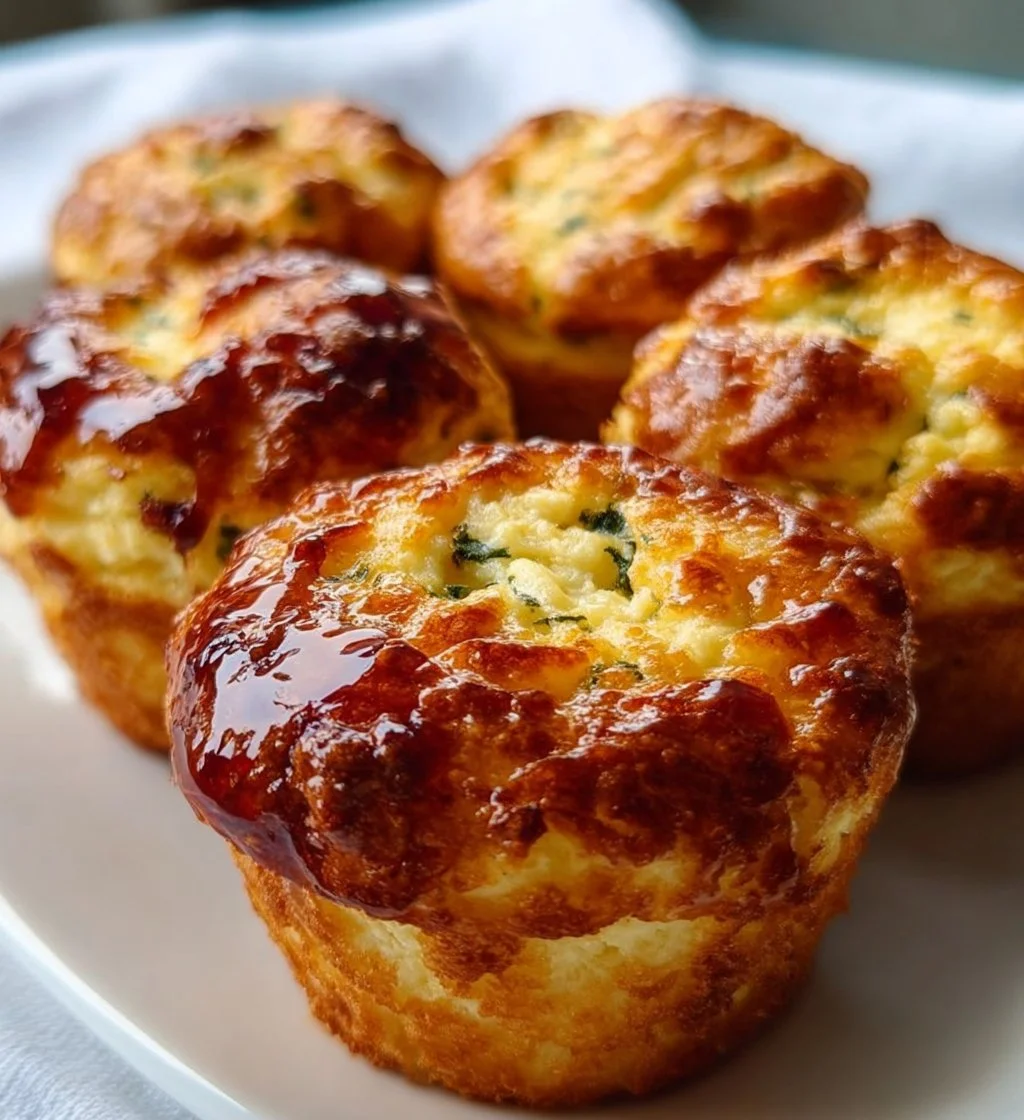 High protein cottage cheese breakfast muffins fresh out of the oven.