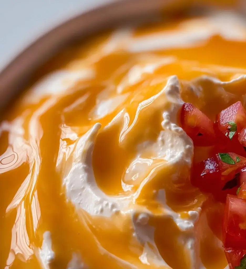 Bowl of high protein cottage cheese queso served with tortilla chips