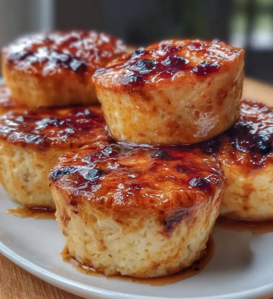 High protein pancake muffins on a plate with fresh berries
