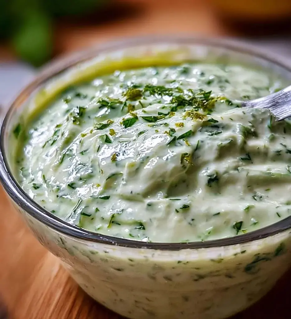 Bowl of Indian mint yogurt sauce raita, a refreshing accompaniment to spicy dishes.