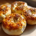 Delicious Keto Cottage Cheese Bagels on a wooden cutting board