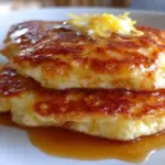 Fluffy Lemon Cottage Cheese Pancakes served with fresh fruit