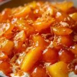 Delicious Millionaire Peach Salad with fresh ingredients and vibrant colors.