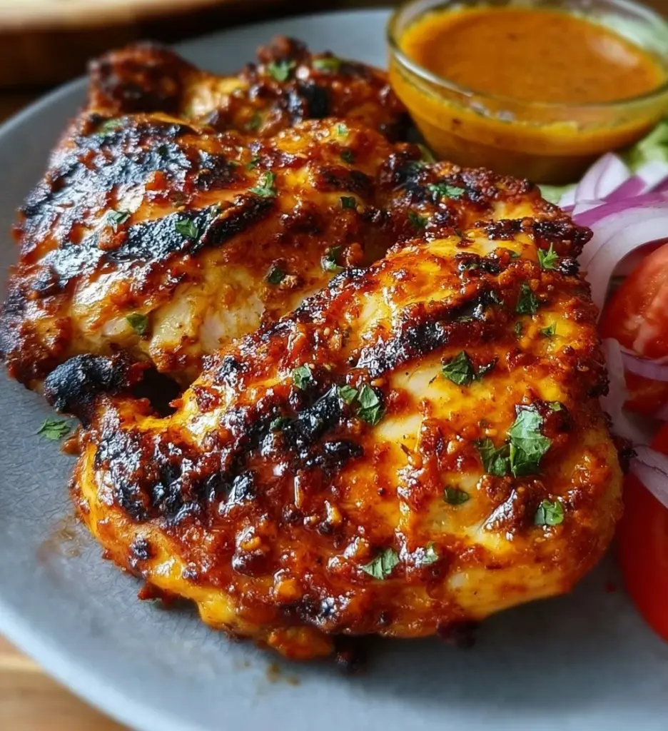 Delicious Nando's Peri Peri Chicken served with spicy sauce