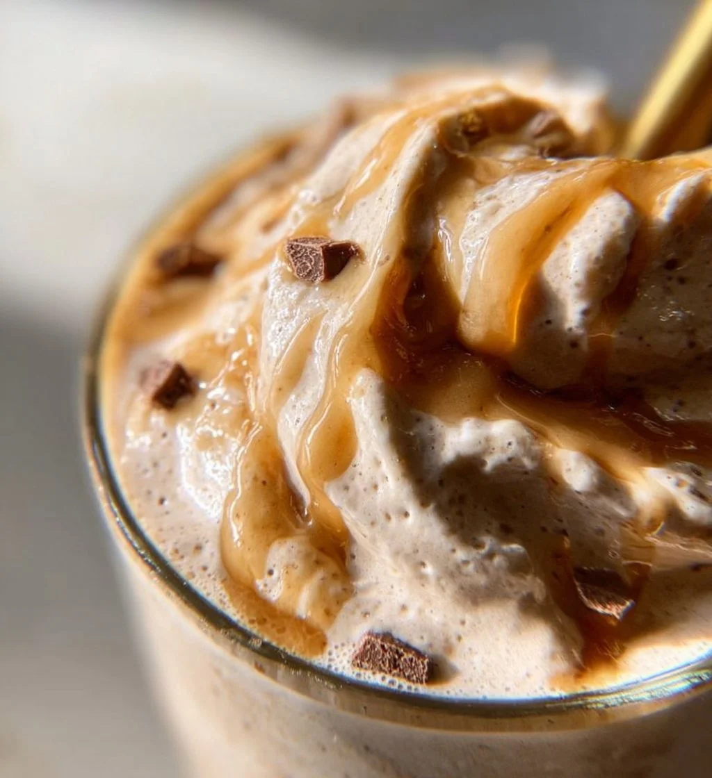 Ninja Creami Protein Milkshake in a glass with toppings