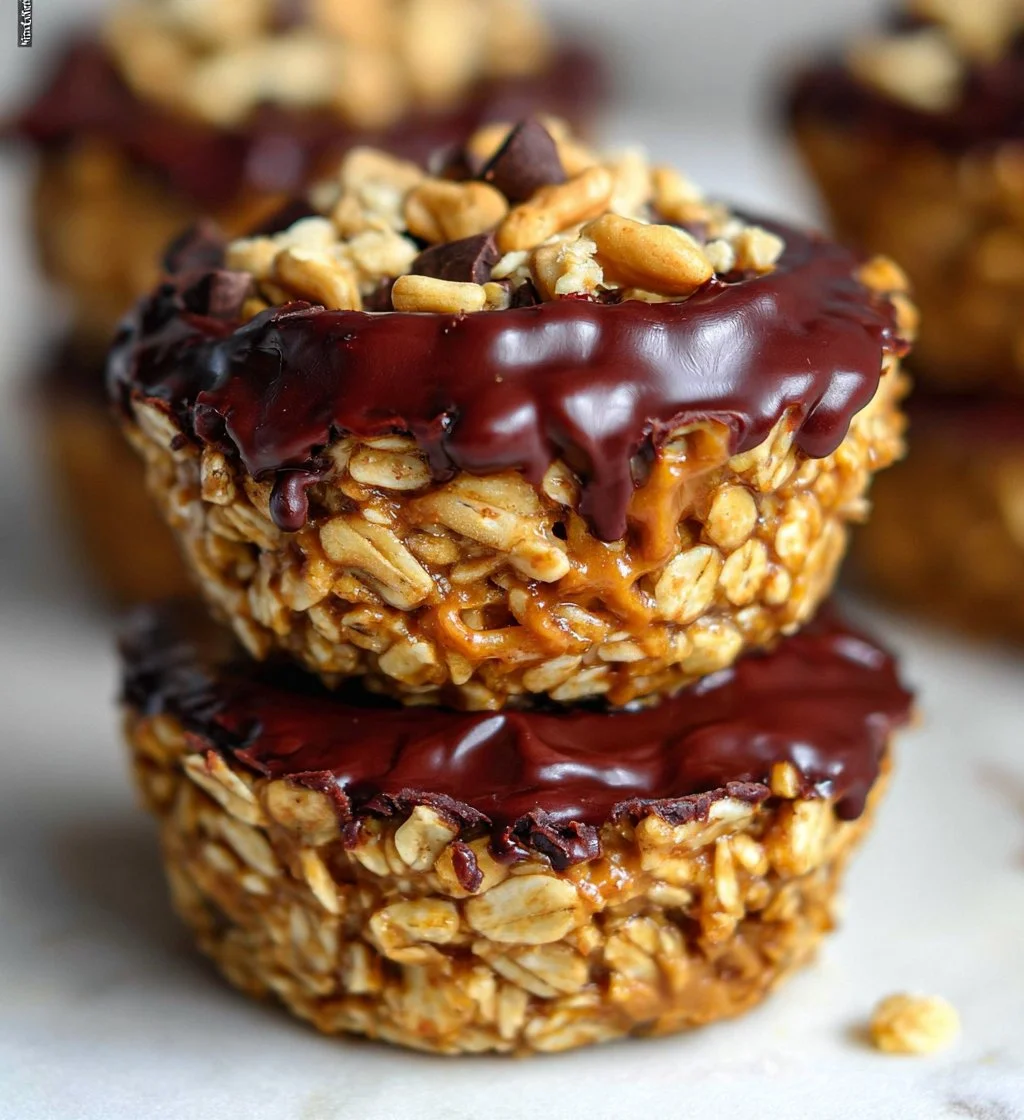 No Bake Peanut Butter Granola Cups with chocolate and nuts