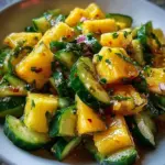 Bright and refreshing Pineapple Cucumber Salad in a bowl