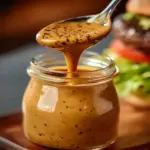 Savory creamy smash burger sauce in a bowl ready for burgers