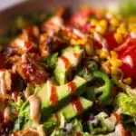 Colorful Southwest Salad with fresh veggies and beans in a bowl