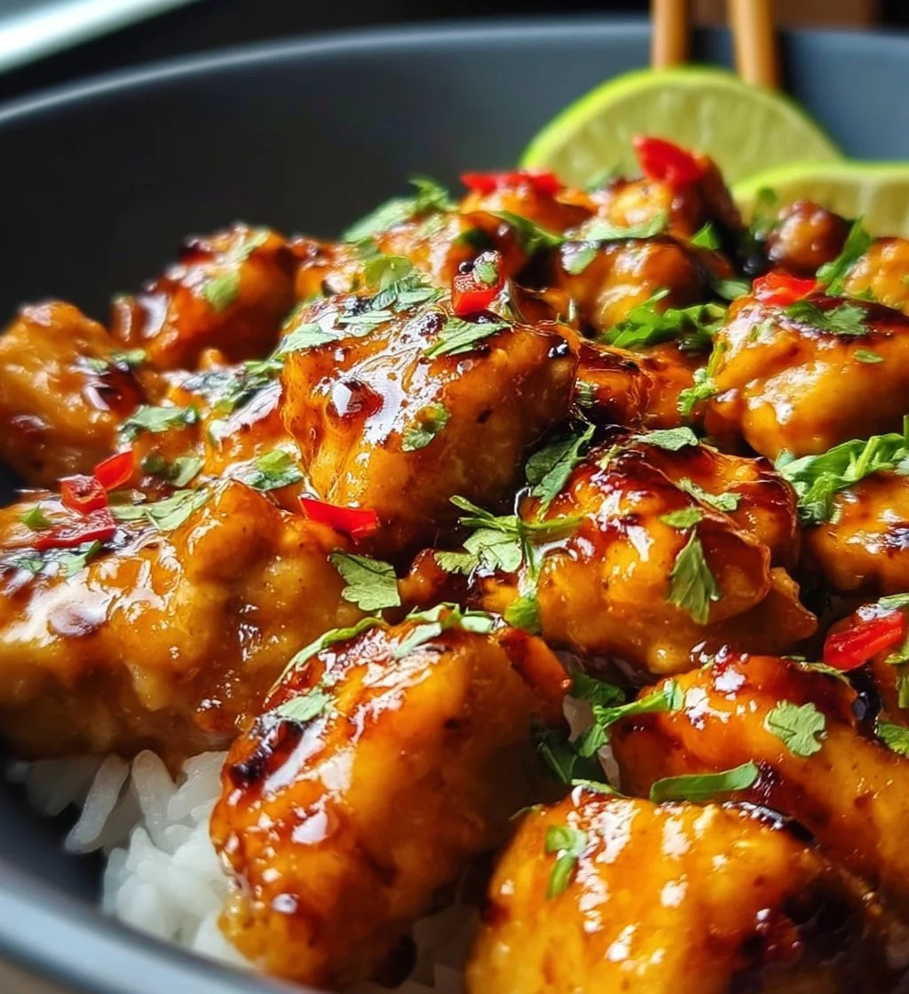 Sweet Chili Chicken Bowl with tender chicken and colorful veggies