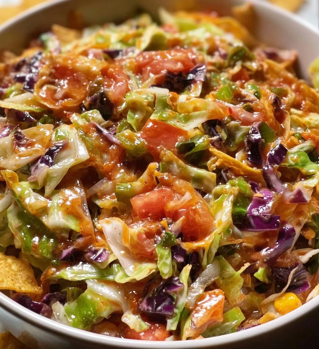 Delicious Tex-Mex Cowboy Cabbage Salad with fresh ingredients