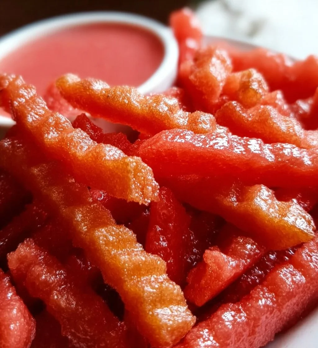 Delicious watermelon fries served as a trendy snack
