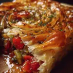 Savory Veggie Phyllo Bake filled with fresh vegetables and spices